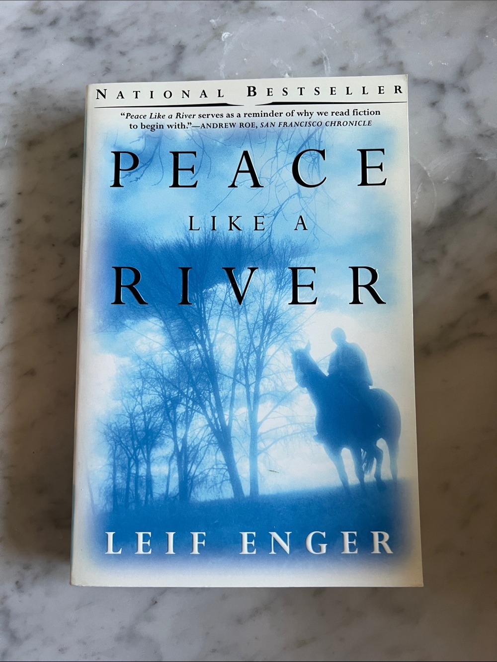 Peace Like a River by Leif Enger — Blue & White Paperback